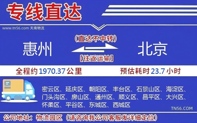 惠州到北京物流公司 惠州到北京物流公司