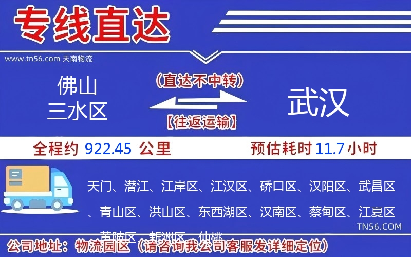 佛山三水區(qū)到武漢物流公司