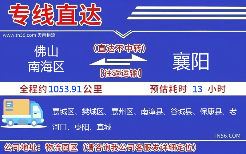 佛山南海區(qū)到襄陽(yáng)物流公司