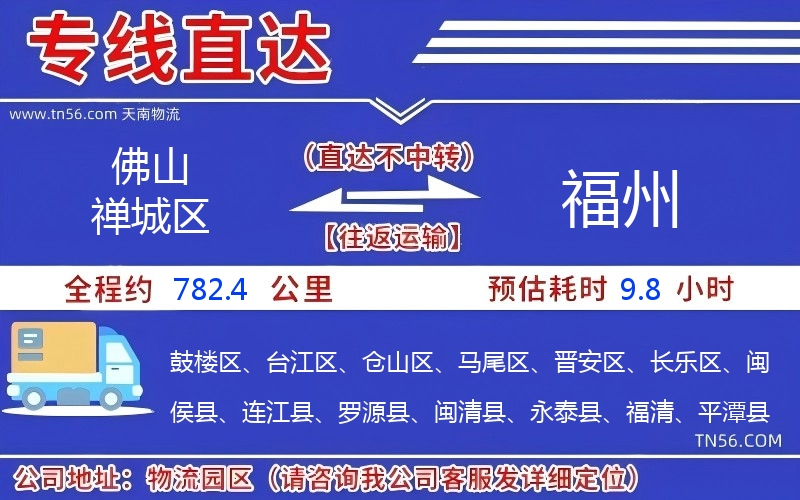 佛山禪城區(qū)到福州物流公司