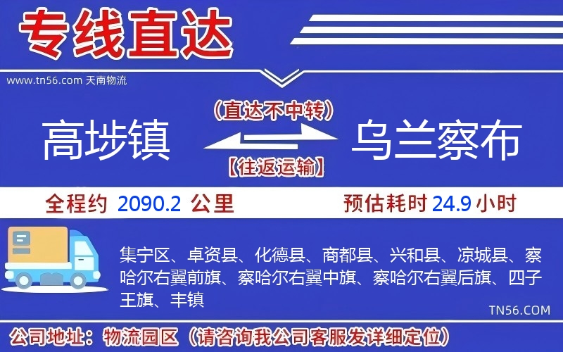 高埗鎮(zhèn)到烏蘭察布物流公司