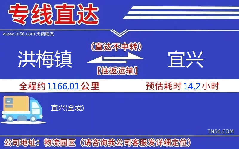 洪梅鎮(zhèn)到宜興物流公司